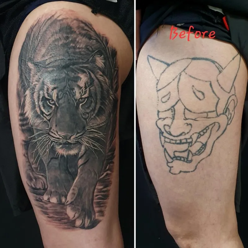 커버업 호랑이타투