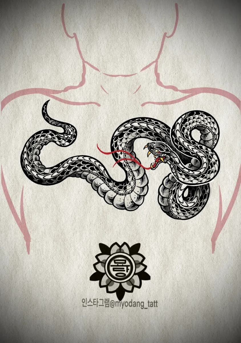 묘당타투 뱀