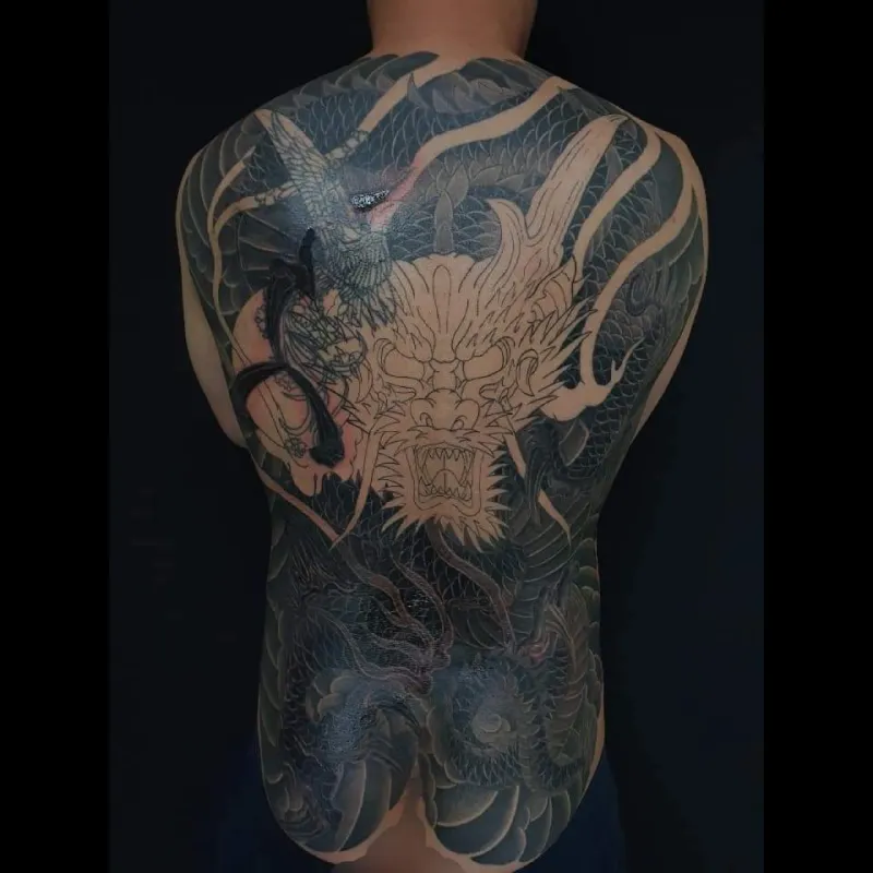 용등판 용문신 커버업작업 목포타투