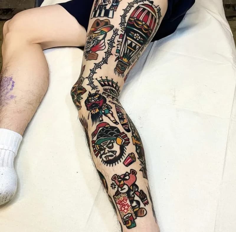 올드스쿨 긴다리타투