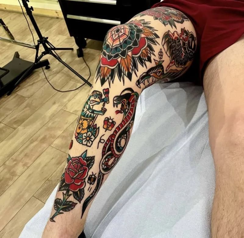 올드스쿨 긴다리타투