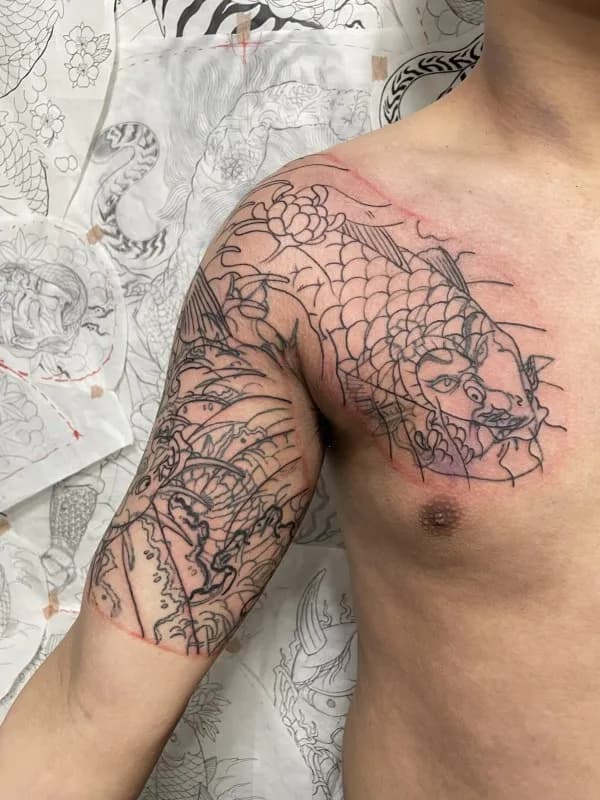 이레즈미) 가슴반팔 커버업 라인 작업 - 1