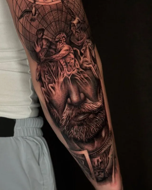 리얼리스틱타투 블랙앤그레이타튼