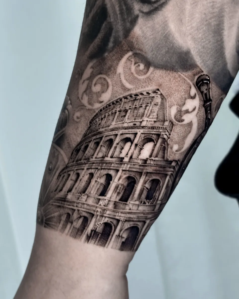 신화 신전 블랙워크 타투 - 1