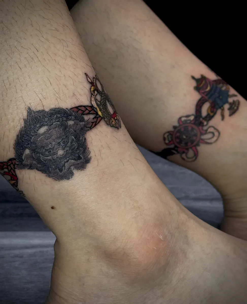 해태 발목 타투