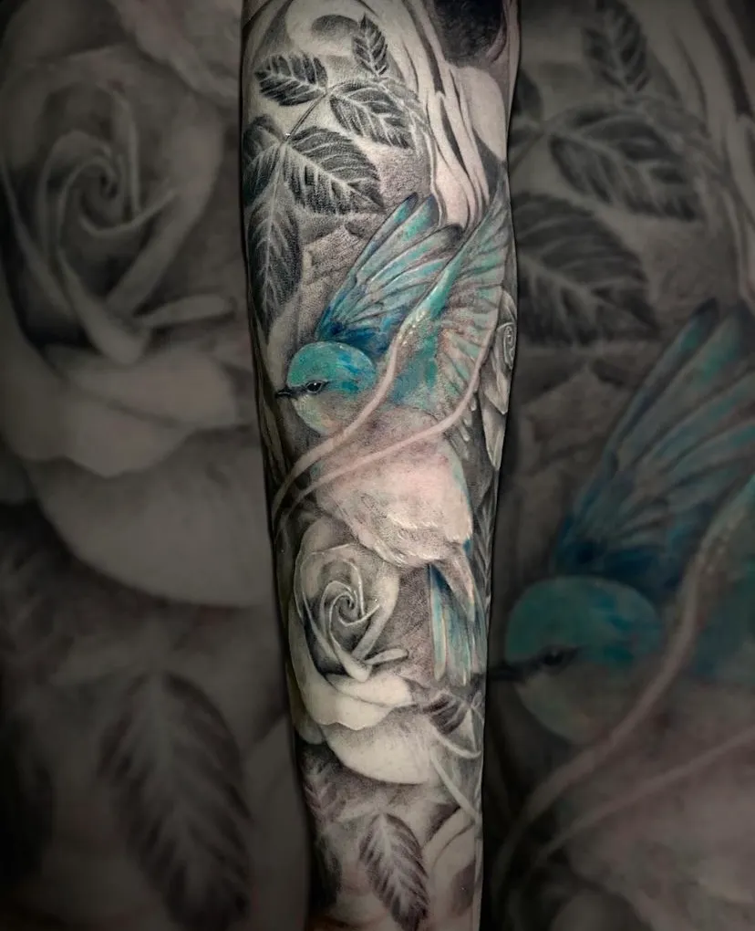 부산타투 서면타투 블랙엔그레이 팔타투 - 1