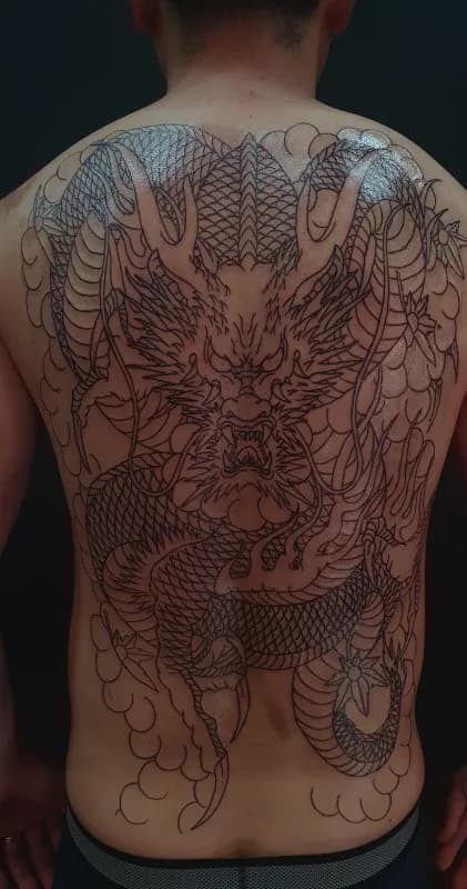 용타투 등판타투 1차 라인작업 목포타투 TS타투