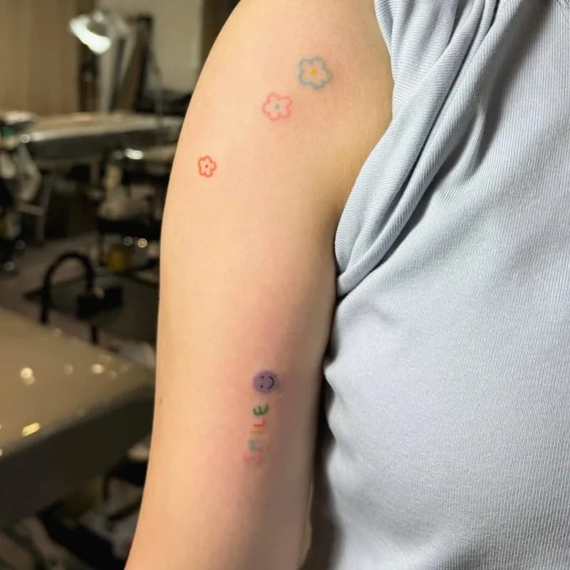 꽃타투 레터링타투