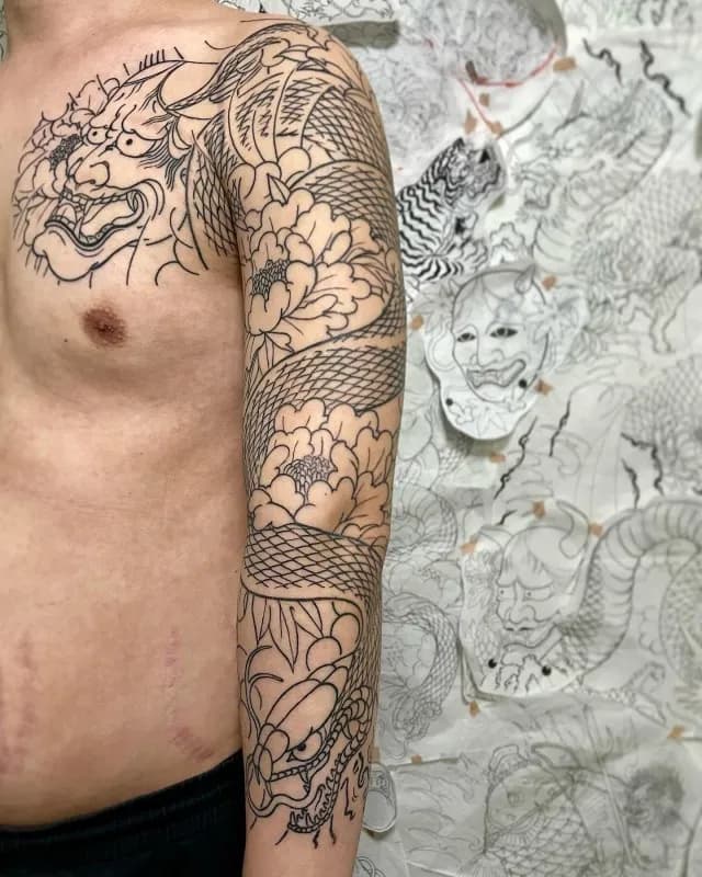 이레즈미) 가슴 칠부 라인 작업 - 1