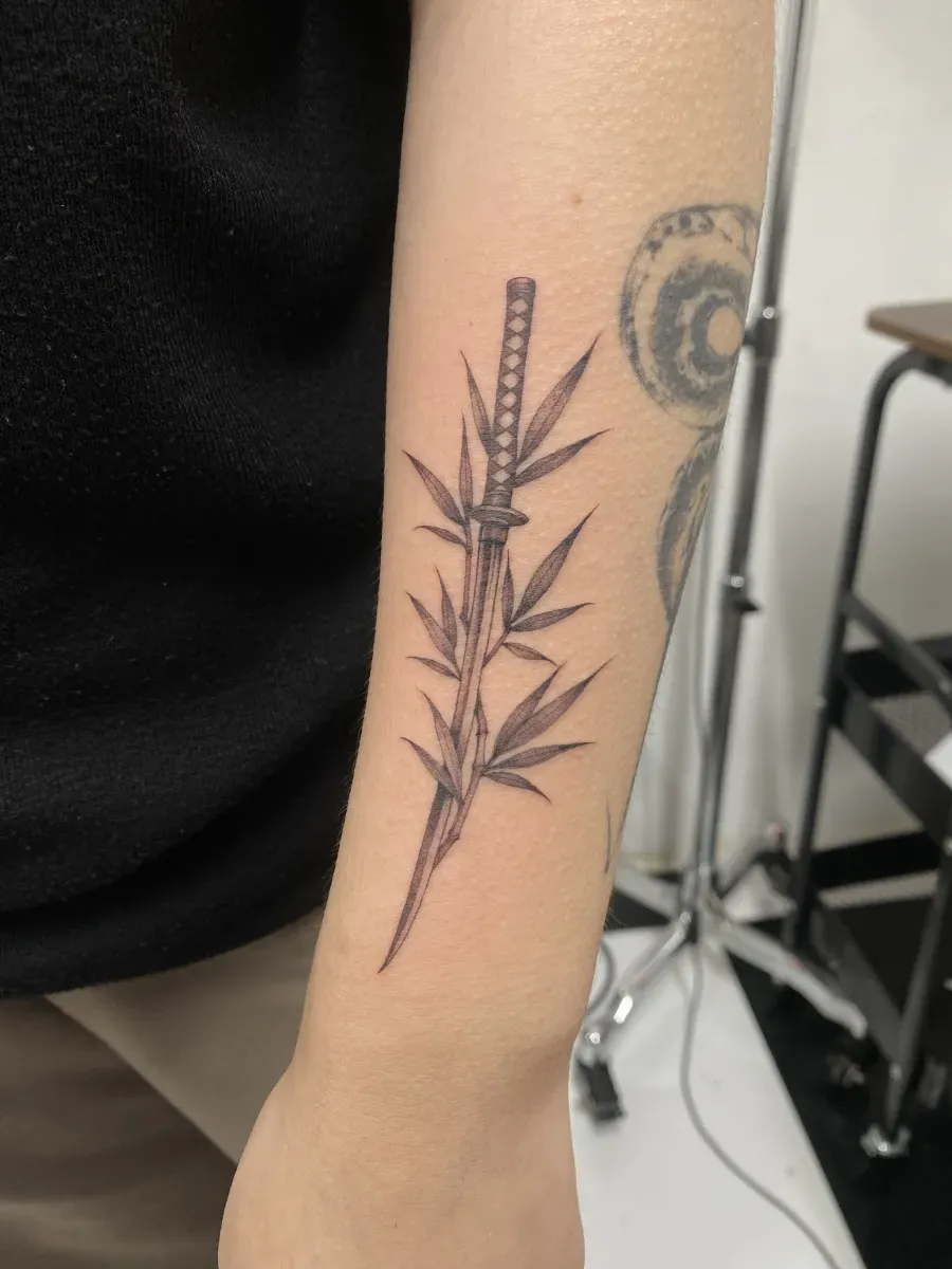 사무라이 검 대나무