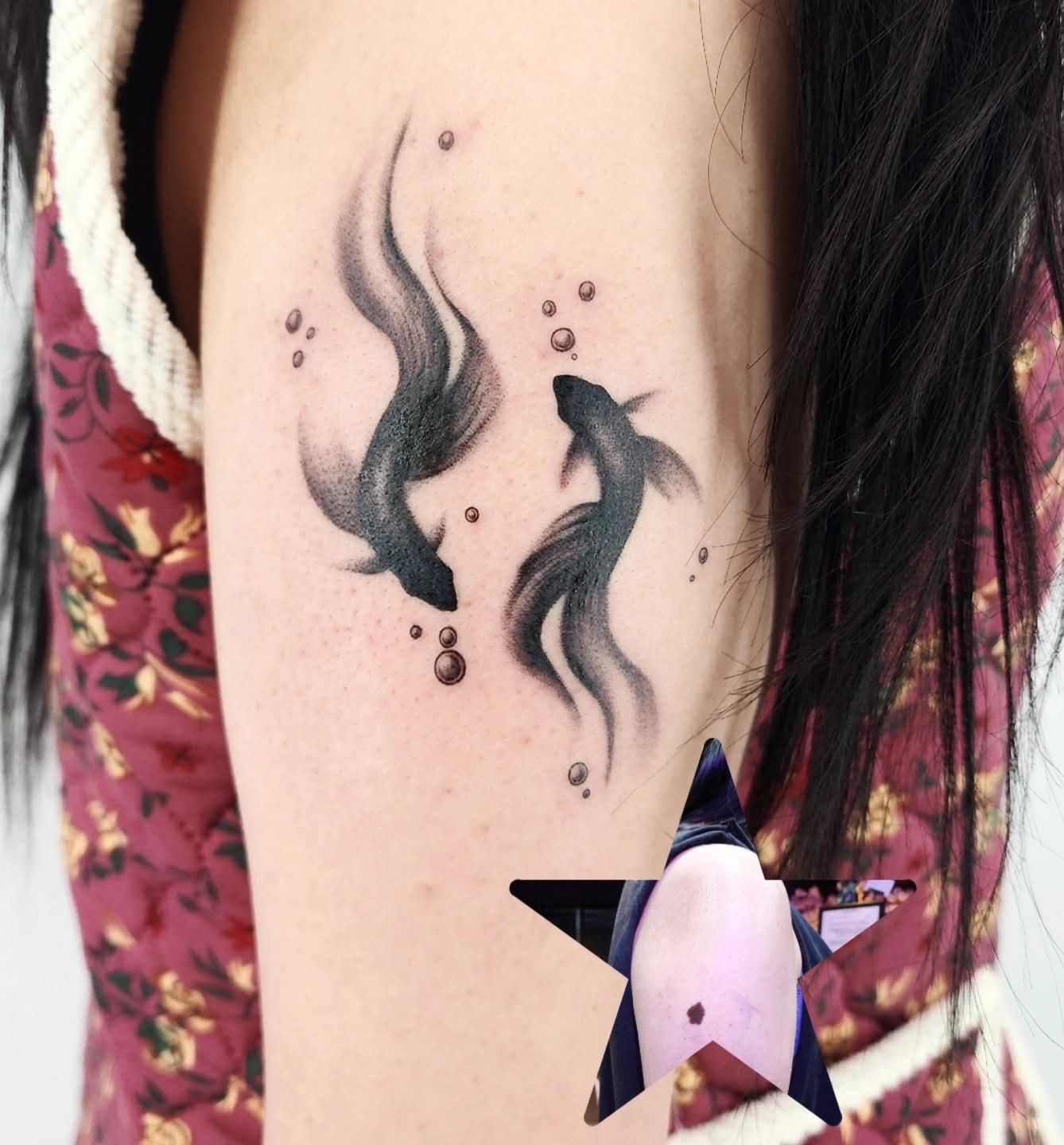 점 커버업 물고기타투