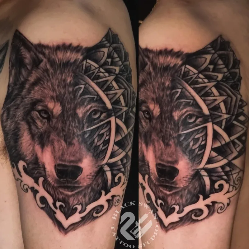 성남타투 / 모든장르가능 / 늑대타투 만다라타투 늑대만다라타투