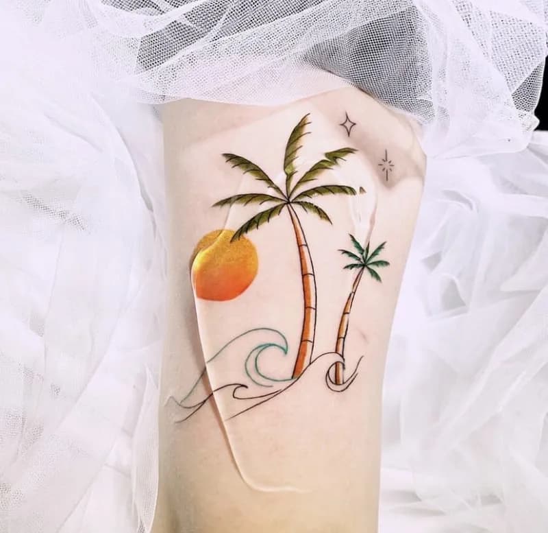 부산타투 서면타투 감성타투 미니타터 야자수타투 팔타투 여름타투 - 1