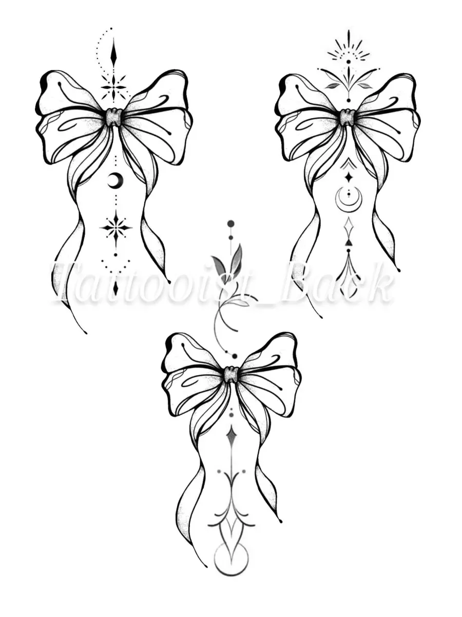 리본 오너먼트 타투