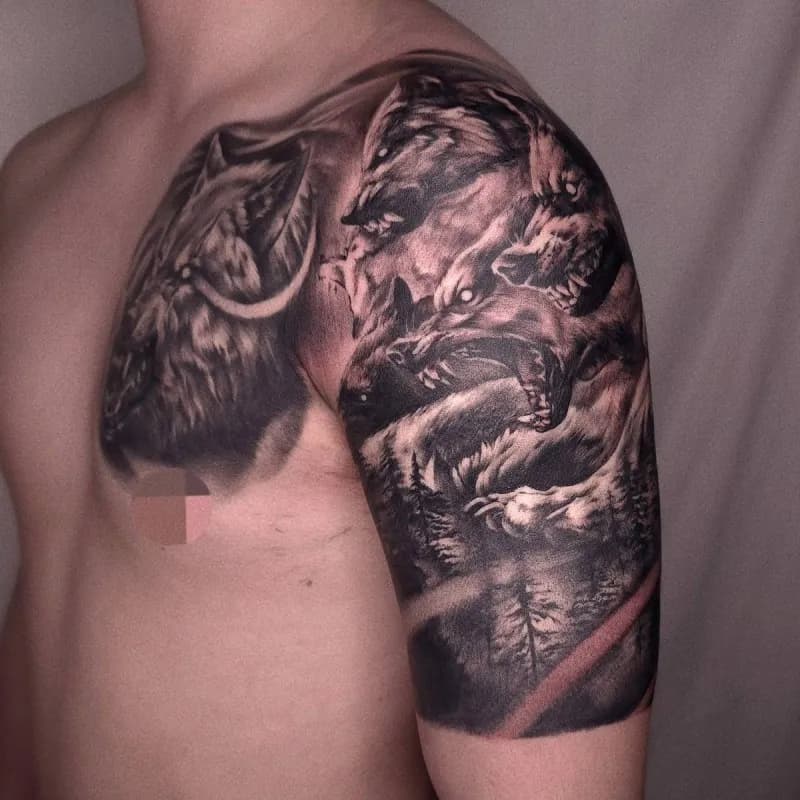 늑대 블랙워크 반팔 - 1