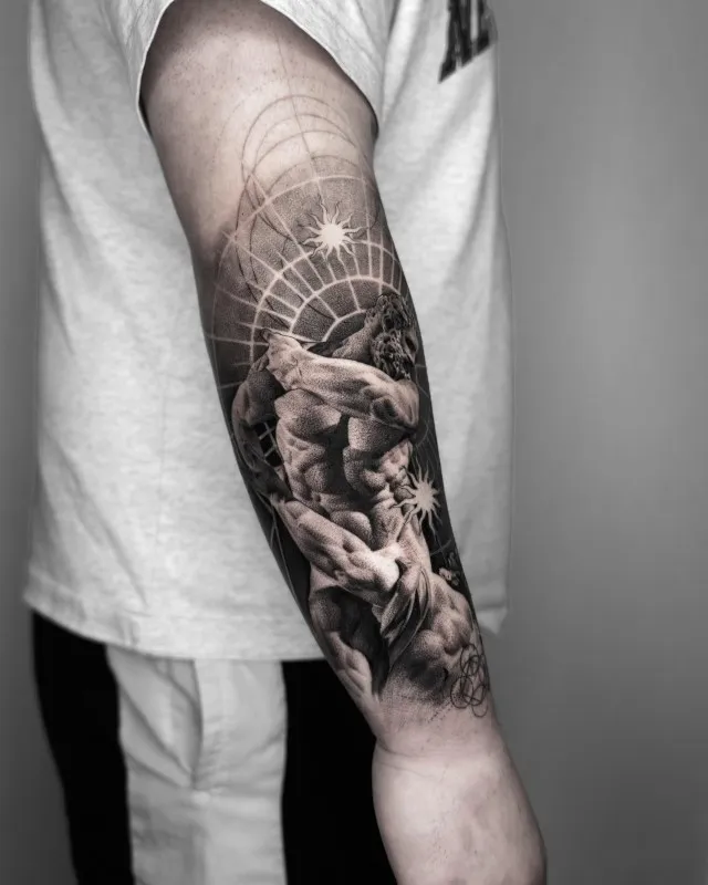 ⚡️기하학 배경과 조각상⚡️ - 1