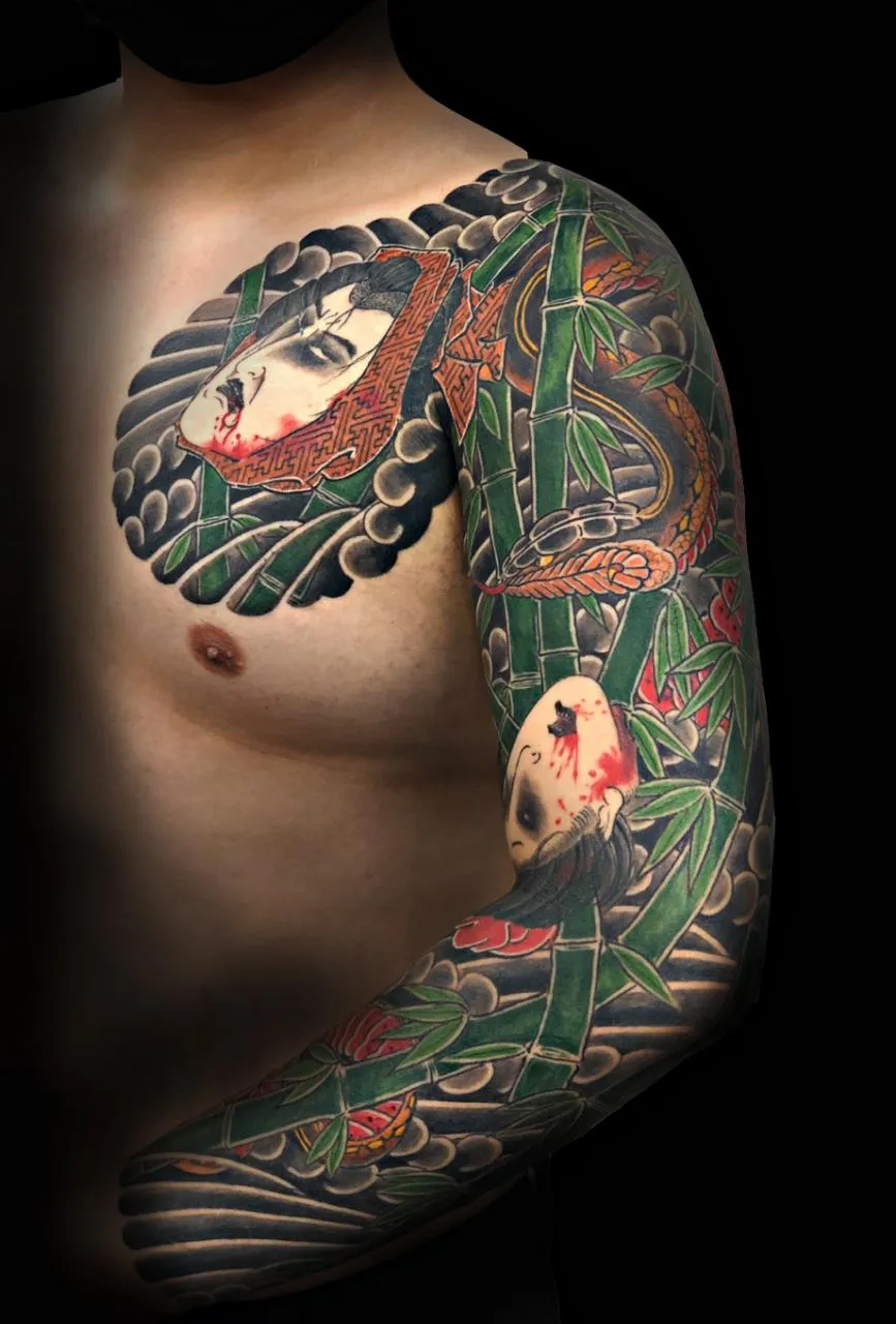 노잔디 타투 - 가슴 긴팔 이레즈미 - 1