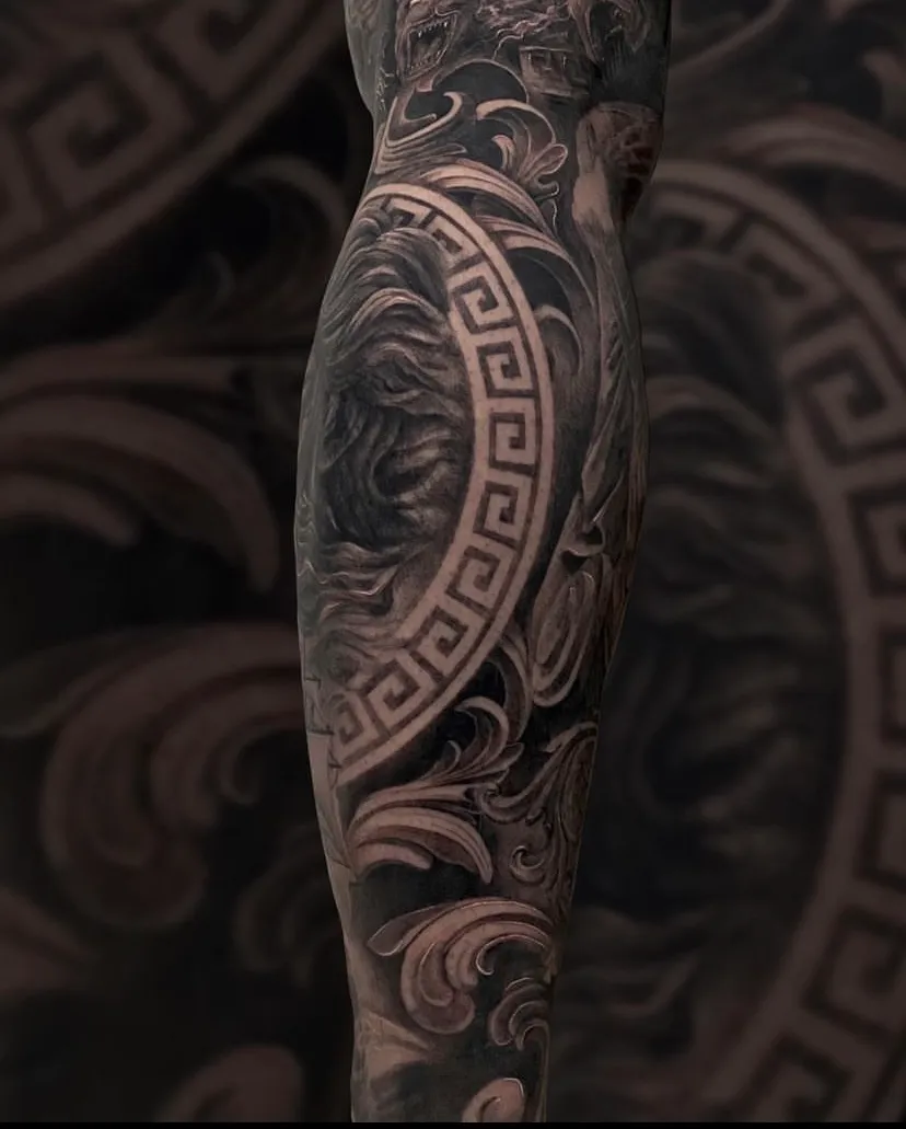 부산타투 서면타투 긴다리작업 블랙엔그레이 - 1