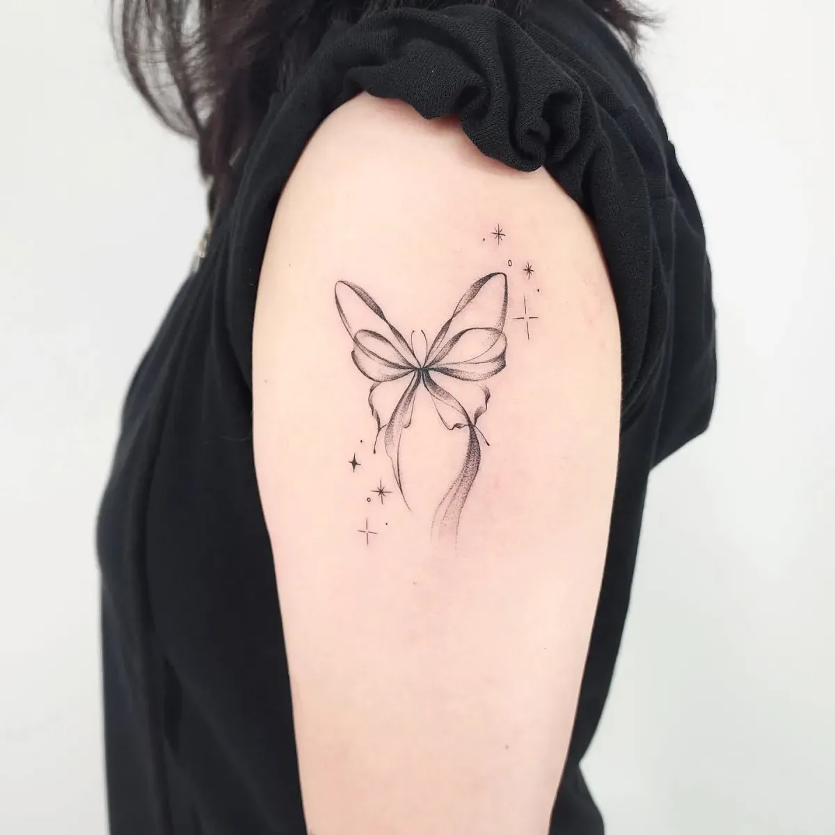 나비 리본 점묘타투 - 1