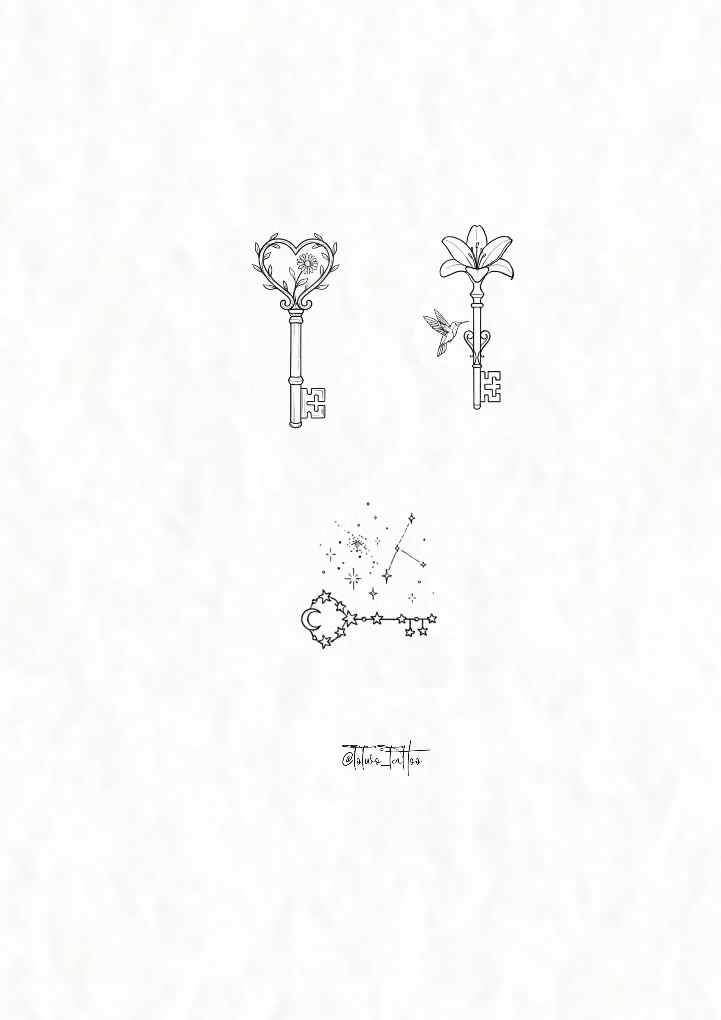 열쇠타투,하트타투