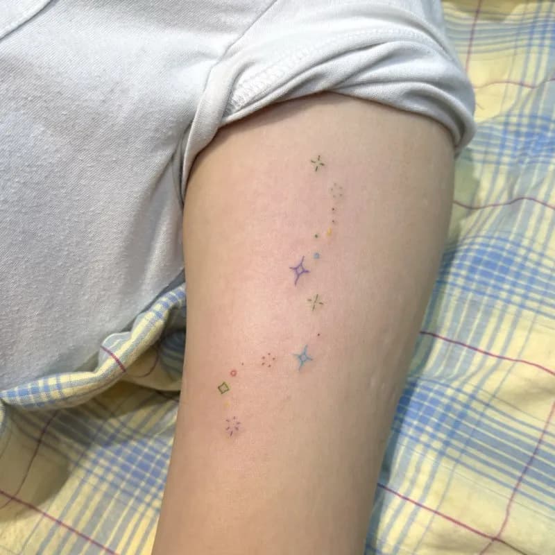 반짝이타투 빛타투 흐름타투