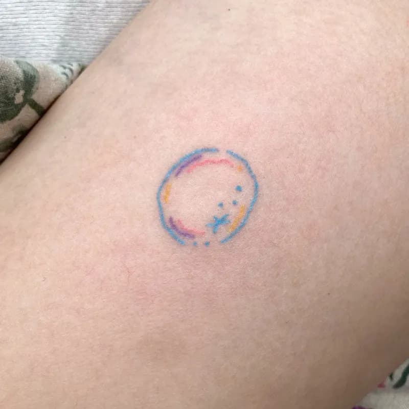 비눗방울타투 물방울타투 반짝이타투