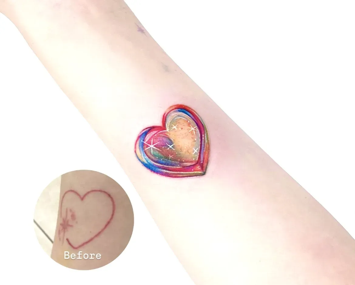 인천타투 주안타투 커버업타투 하트타투 - 1