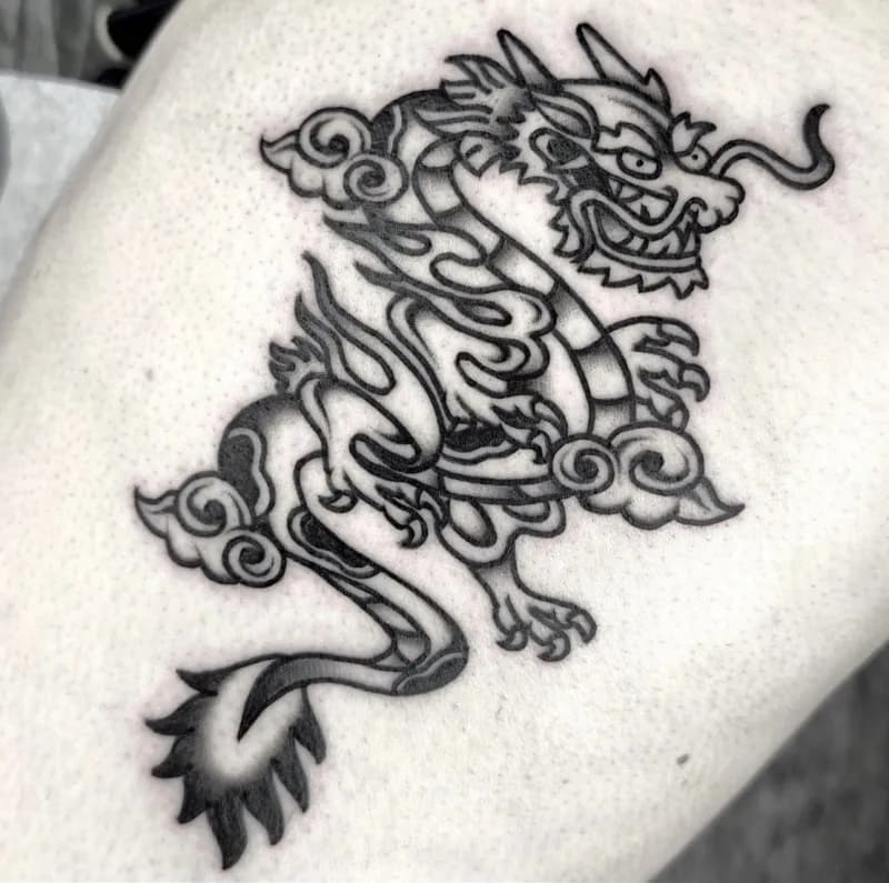 블랙스쿨 올드스쿨 용타투