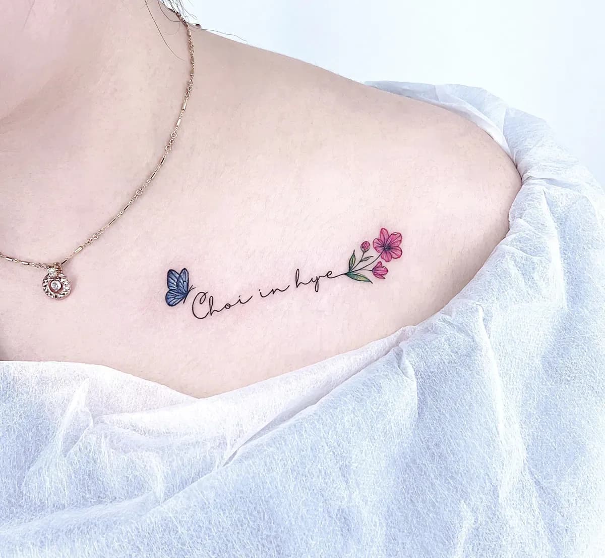 인천타투 주안타투 탄생화타투 나비타투 레터링타투 - 1