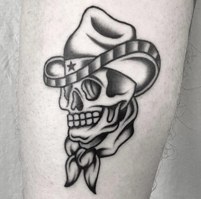 블랙스쿨 올드스쿨 해골타투