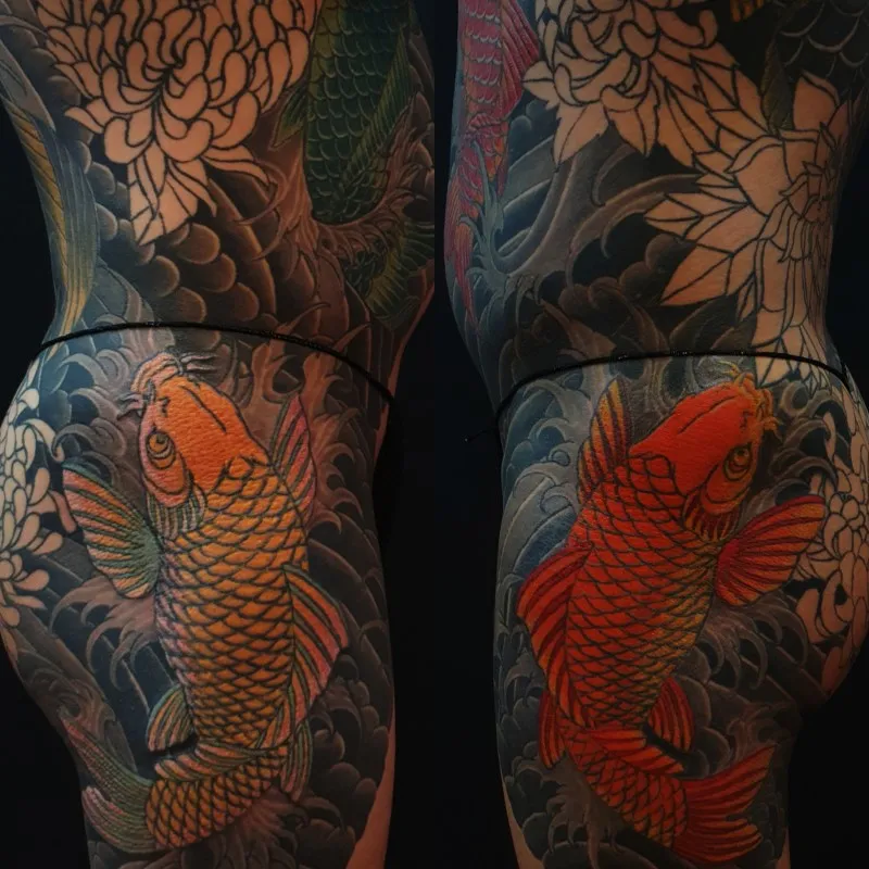 잉어타투 컬러작업 입니다 목포타투