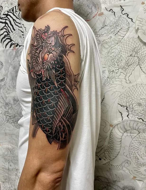 커버업 작업(목어 Dragon koi) - 1