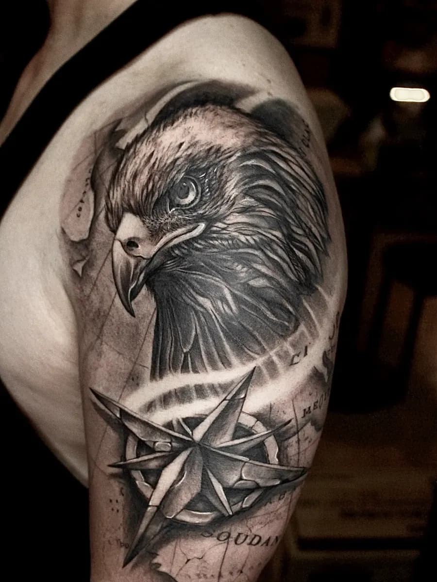 독수리 동물타투 어깨