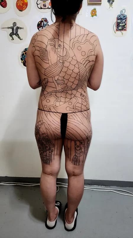 여성등판이레즈미 대구타투, 대구이레즈미, 대구타투잘하는곳, 대구이레즈미잘하는곳 - 1