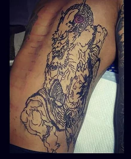 백귀도 타투 라인작업