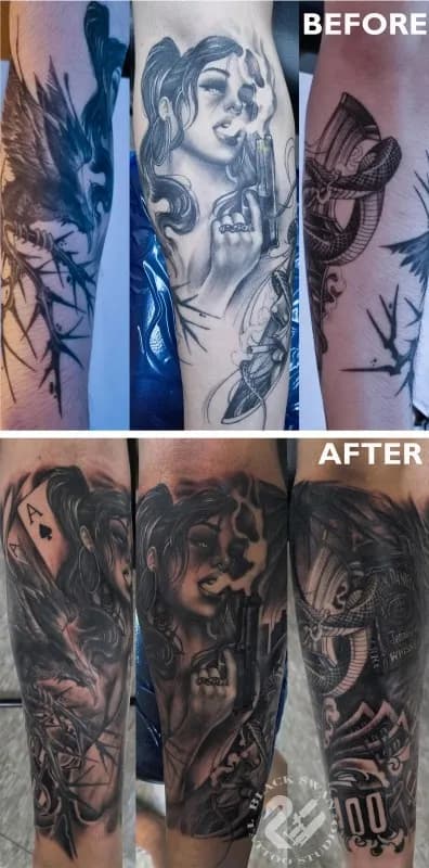 성남타투 / 모든장르가능 / 치카노타투 / 커스텀거버업타투