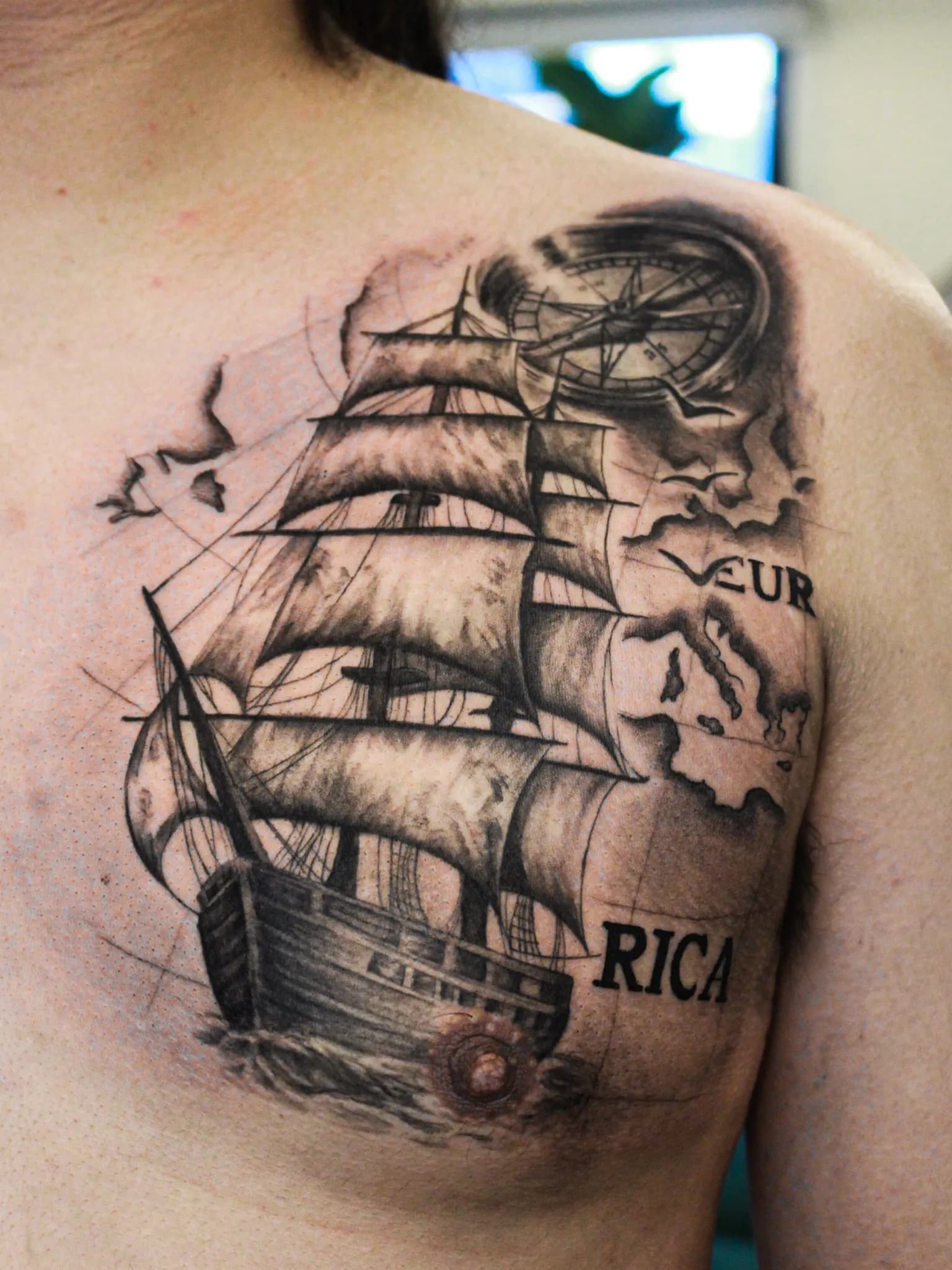 가슴 한쪽 전체 범선 - 1